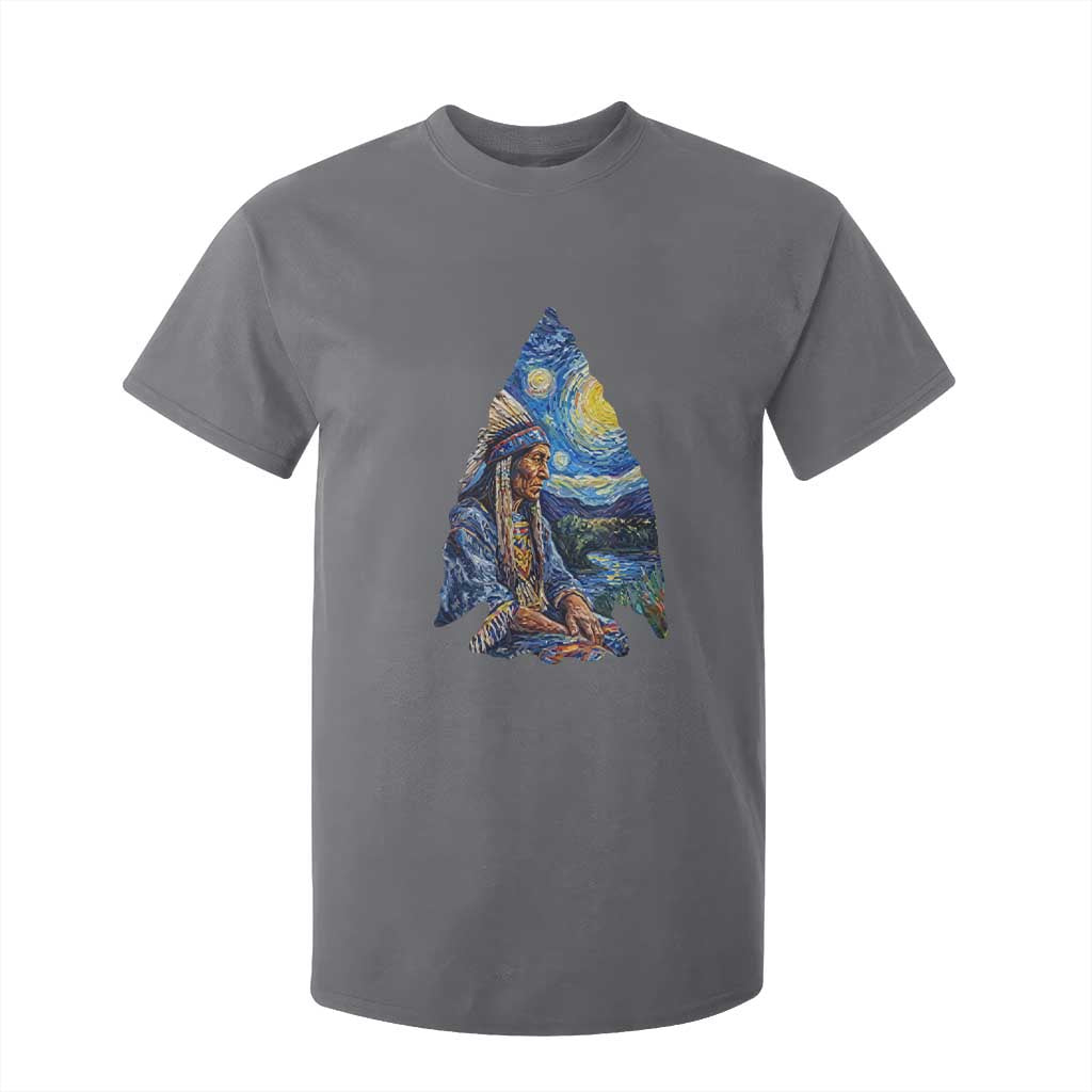 Native American Arrowhead Hunter Starry Night T Shirt For Kid