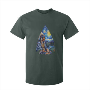 Native American Arrowhead Hunter Starry Night T Shirt For Kid
