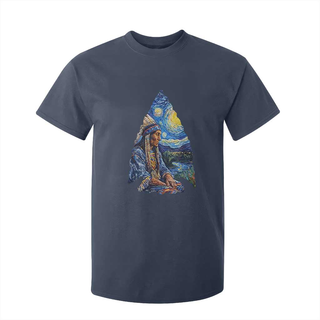 Native American Arrowhead Hunter Starry Night T Shirt For Kid