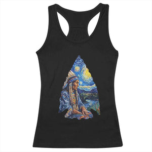 Native American Arrowhead Hunter Starry Night Racerback Tank Top