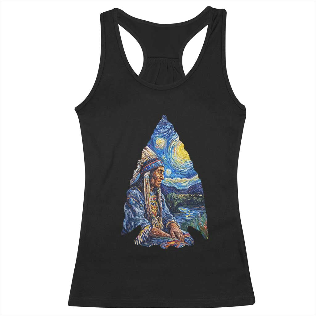 Native American Arrowhead Hunter Starry Night Racerback Tank Top TS14 Black Print Your Wear