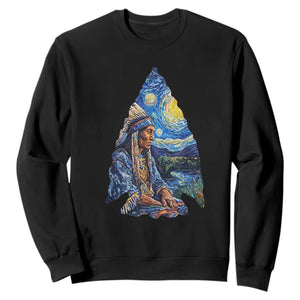 Native American Arrowhead Hunter Starry Night Sweatshirt
