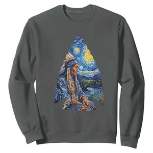 Native American Arrowhead Hunter Starry Night Sweatshirt
