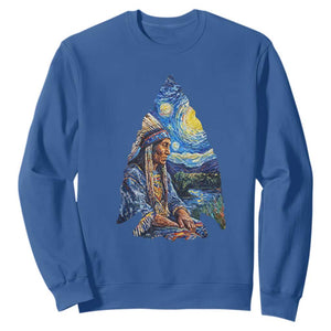Native American Arrowhead Hunter Starry Night Sweatshirt