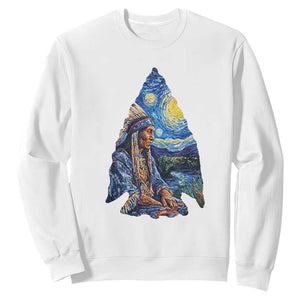 Native American Arrowhead Hunter Starry Night Sweatshirt