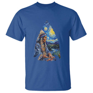 Native American Arrowhead Hunter Starry Night T Shirt