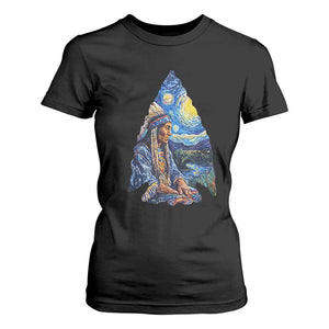 Native American Arrowhead Hunter Starry Night T Shirt For Women