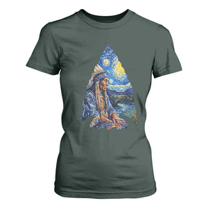 Native American Arrowhead Hunter Starry Night T Shirt For Women