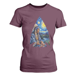 Native American Arrowhead Hunter Starry Night T Shirt For Women
