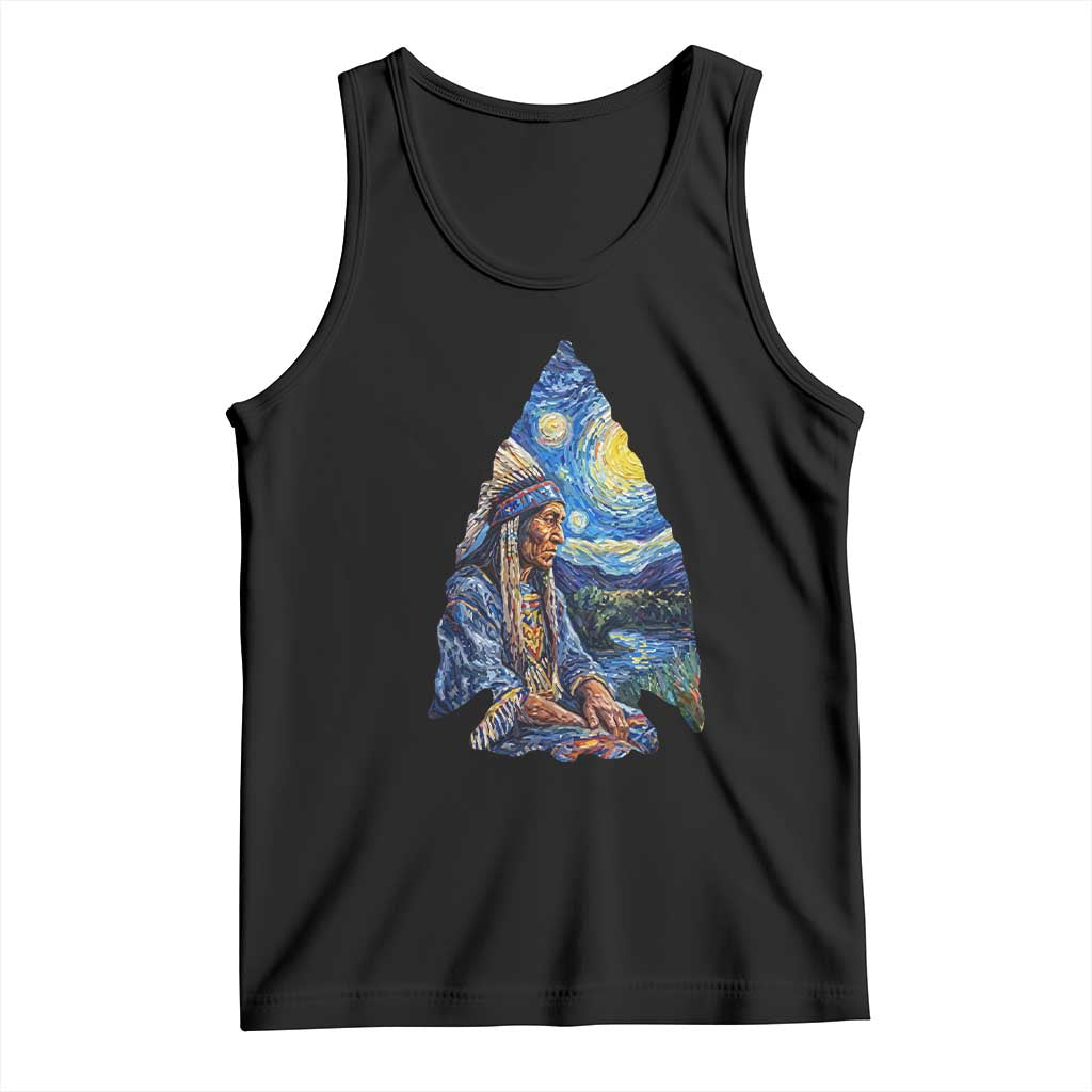 Native American Arrowhead Hunter Starry Night Tank Top TS14 Black Print Your Wear