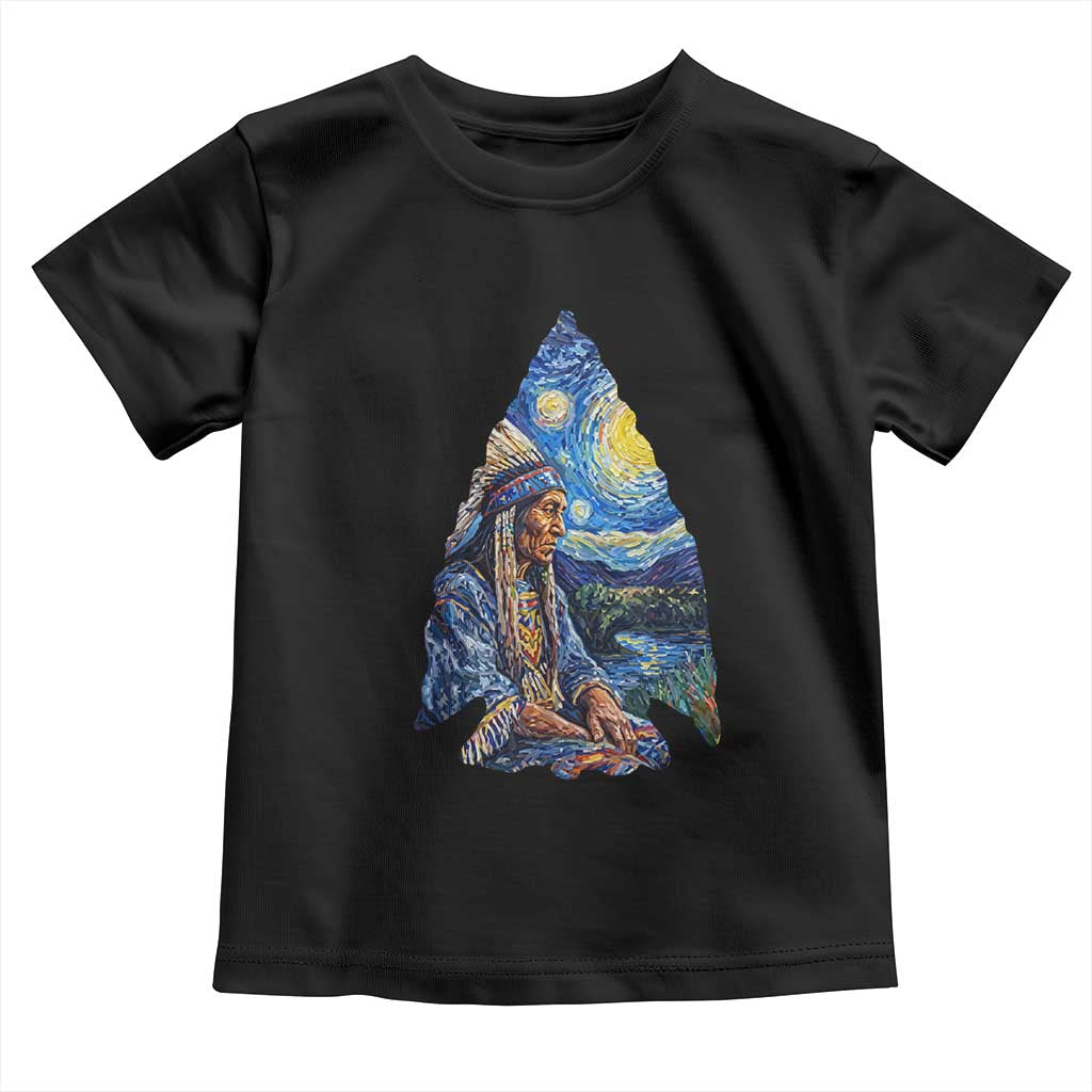 Native American Arrowhead Hunter Starry Night Toddler T Shirt