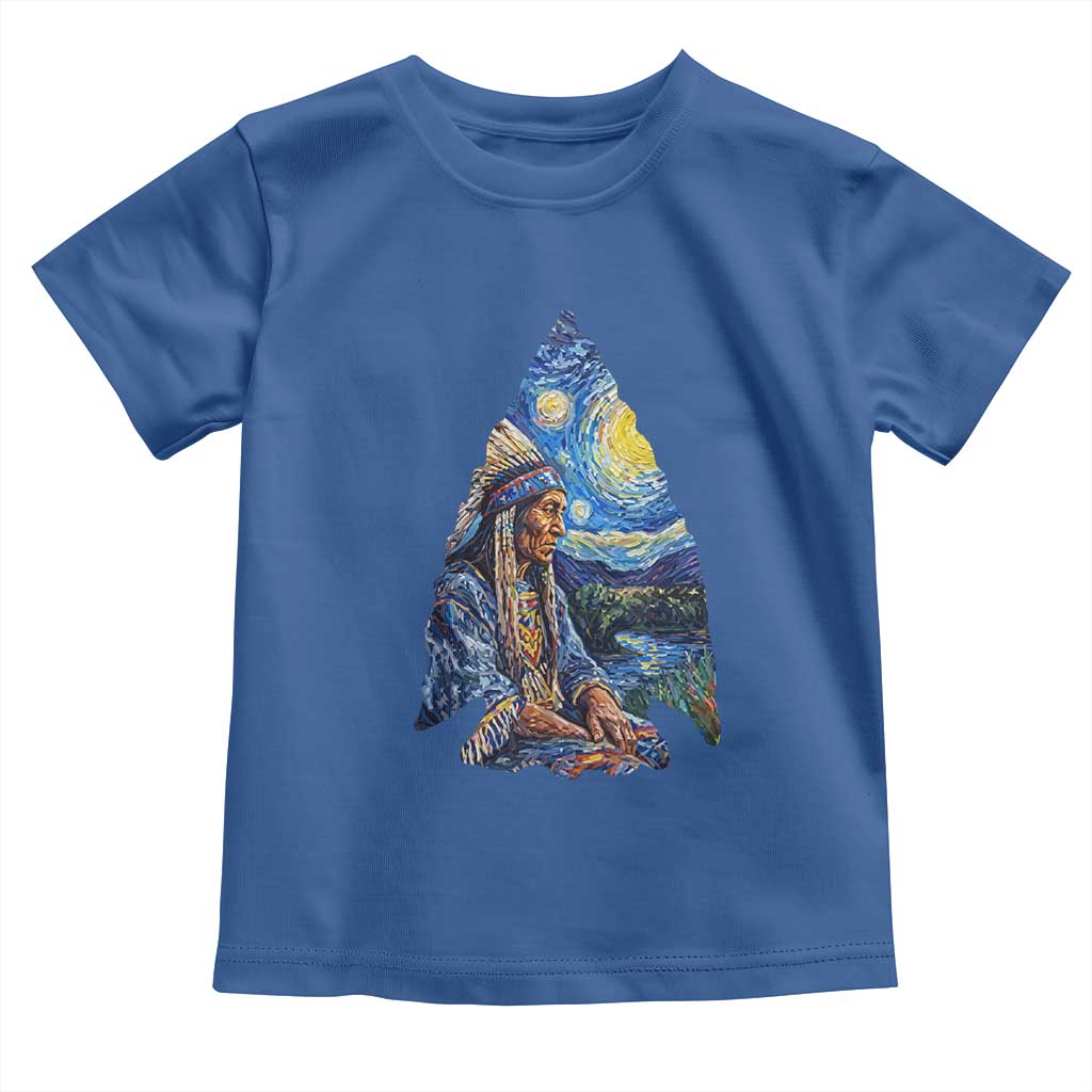 Native American Arrowhead Hunter Starry Night Toddler T Shirt