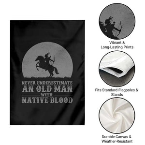 Never Underestimate An Old Man Native American Warrior Garden Flag
