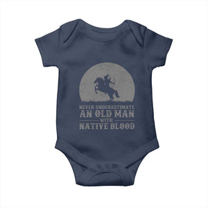 Never Underestimate An Old Man Native American Warrior Baby Onesie