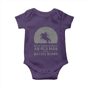 Never Underestimate An Old Man Native American Warrior Baby Onesie
