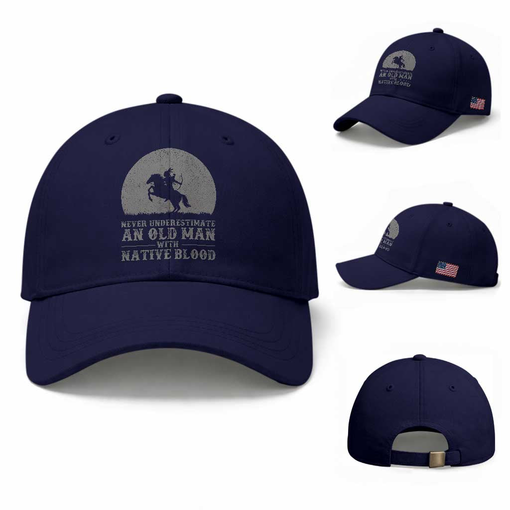 Never Underestimate An Old Man Native American Warrior Baseball Cap