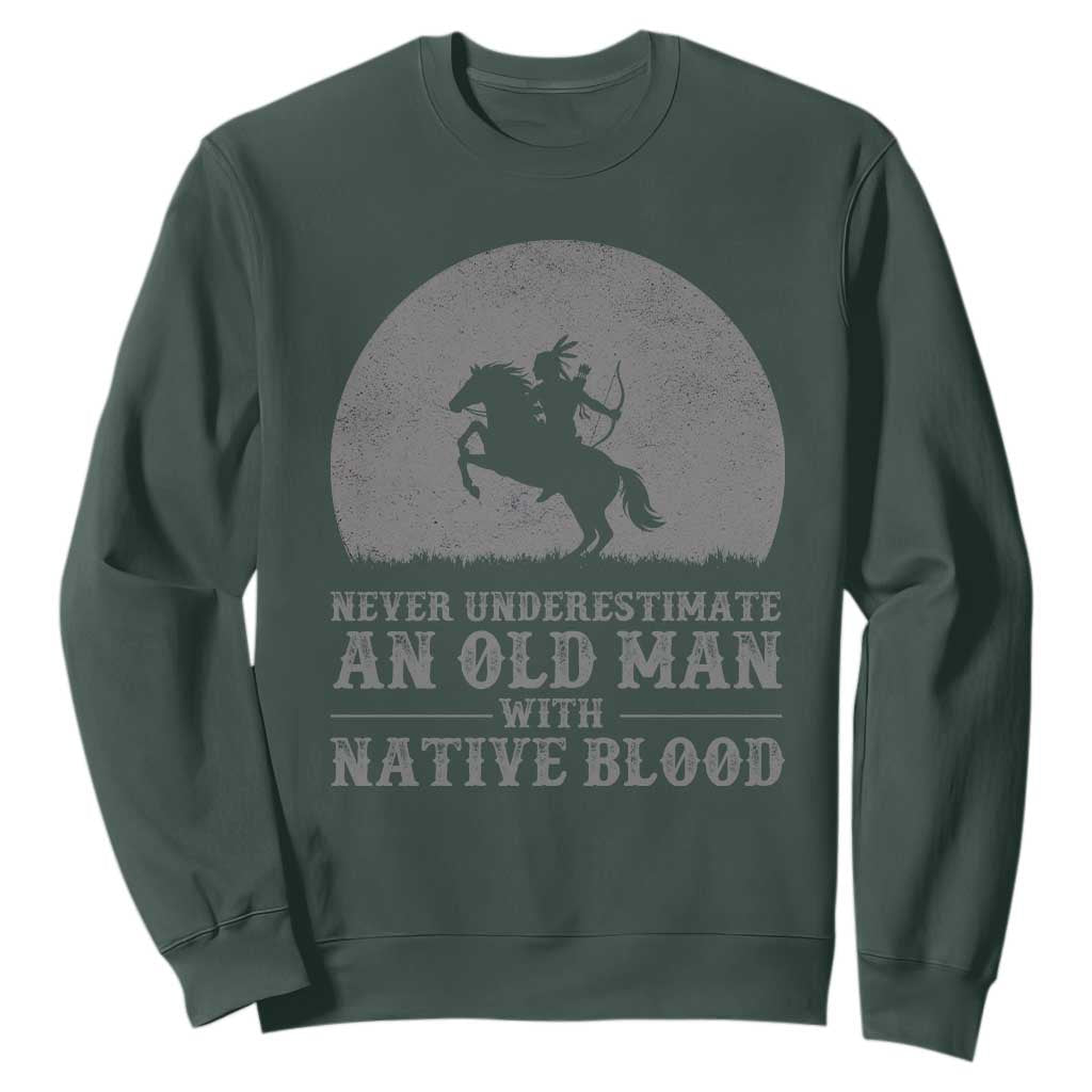 Never Underestimate An Old Man Native American Warrior Sweatshirt