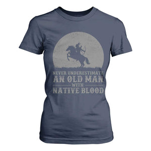 Never Underestimate An Old Man Native American Warrior T Shirt For Women