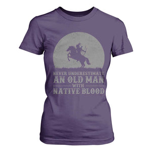 Never Underestimate An Old Man Native American Warrior T Shirt For Women