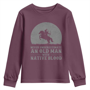 Never Underestimate An Old Man Native American Warrior Youth Sweatshirt