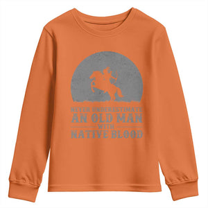 Never Underestimate An Old Man Native American Warrior Youth Sweatshirt