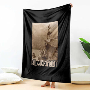 Blackfoot Native American Indians At Glacier National Park Throw Blanket