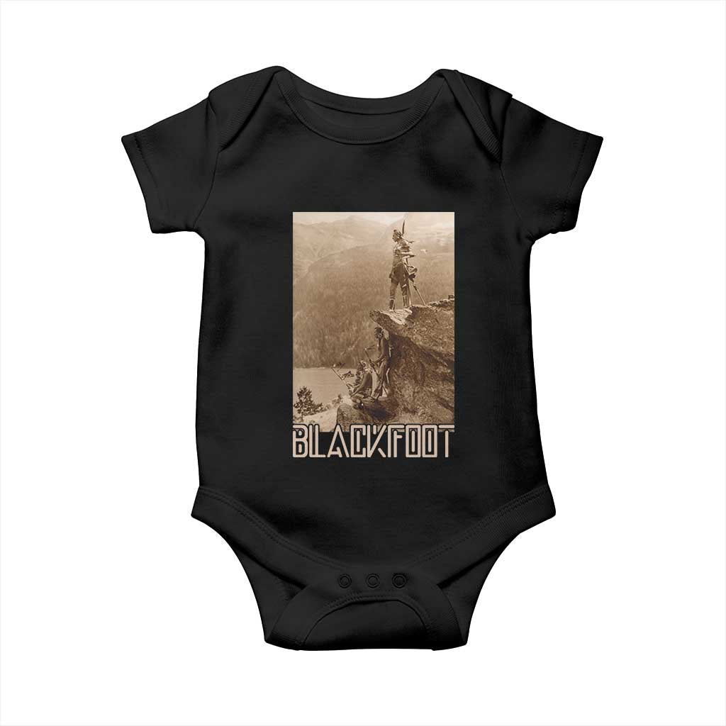 Blackfoot Native American Indians At Glacier National Park Baby Onesie TS14 Black Print Your Wear