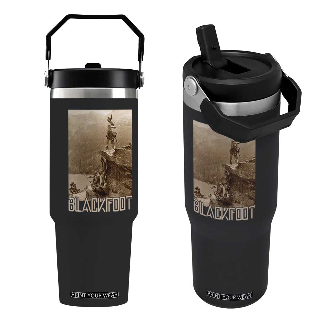 Blackfoot Native American Indians At Glacier National Park Flip Straw Tumbler TS14 One Size: 30 oz Black Print Your Wear