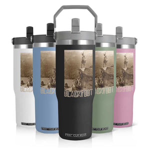Blackfoot Native American Indians At Glacier National Park Flip Straw Tumbler