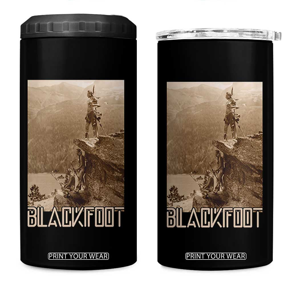 Blackfoot Native American Indians At Glacier National Park 4 in 1 Can Cooler Tumbler