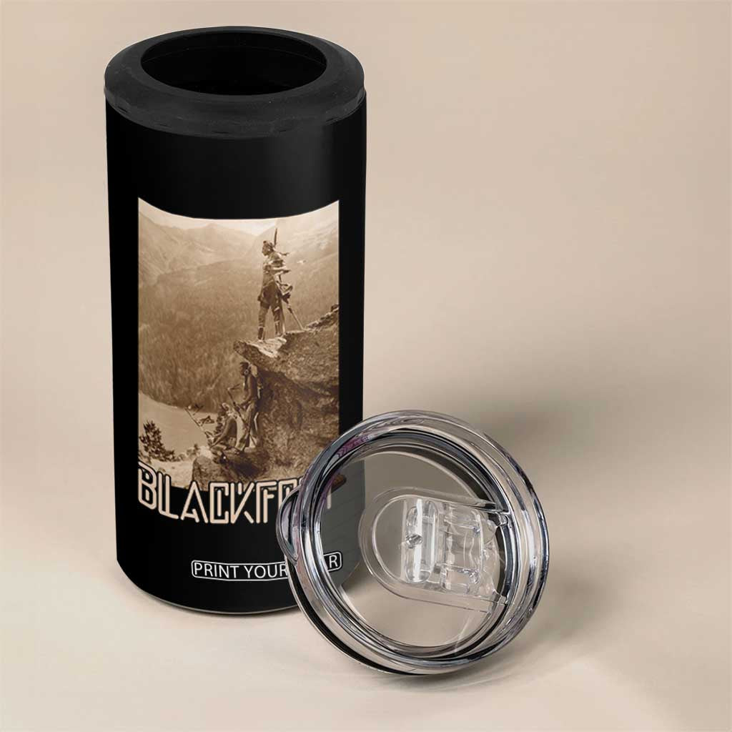 Blackfoot Native American Indians At Glacier National Park 4 in 1 Can Cooler Tumbler