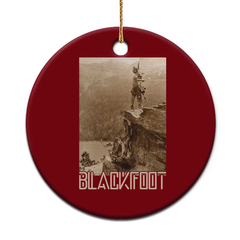 Blackfoot Native American Indians At Glacier National Park Ceramic Ornament
