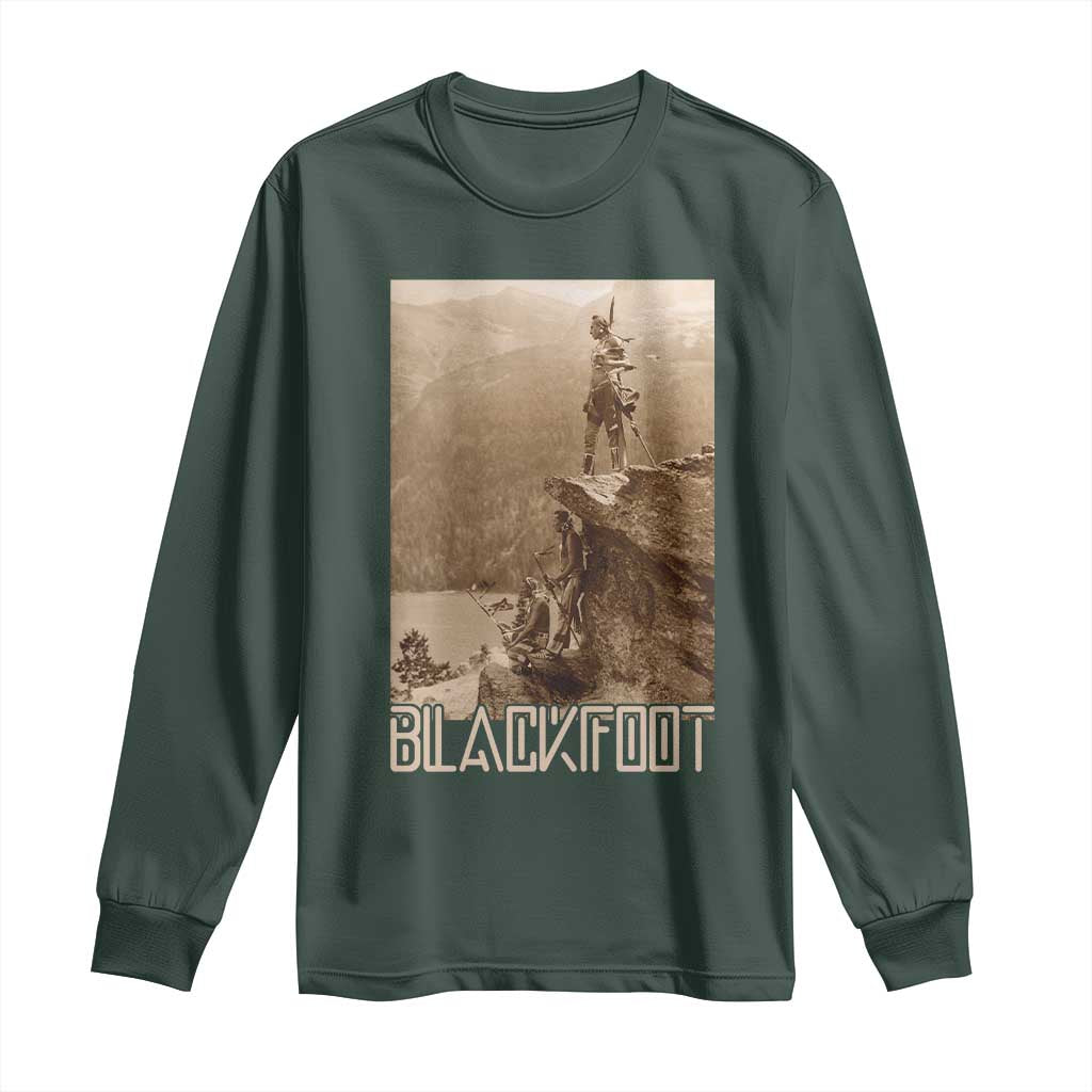 Blackfoot Native American Indians At Glacier National Park Long Sleeve Shirt