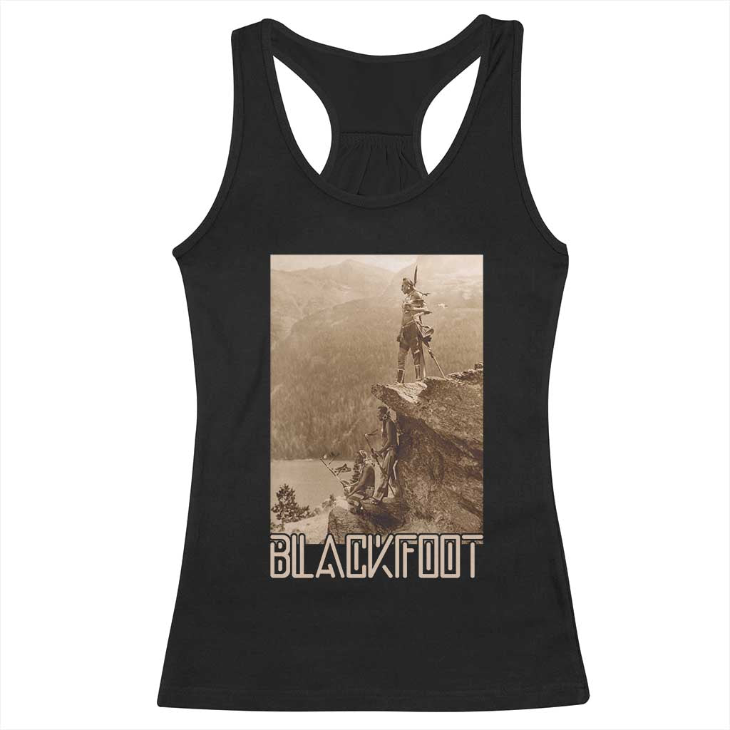 Blackfoot Native American Indians At Glacier National Park Racerback Tank Top TS14 Black Print Your Wear