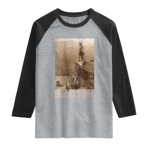 Blackfoot Native American Indians At Glacier National Park Raglan Shirt