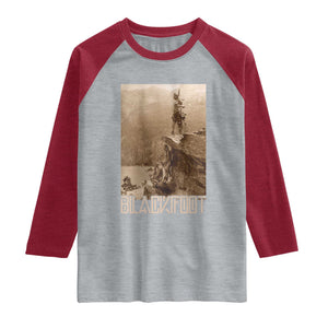 Blackfoot Native American Indians At Glacier National Park Raglan Shirt