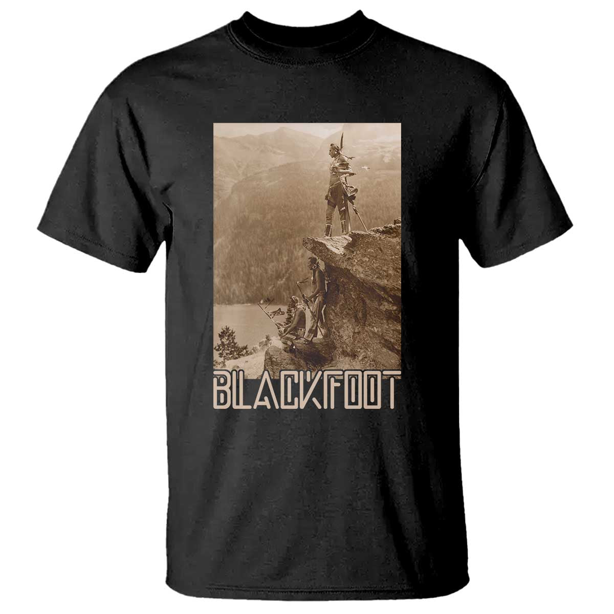 Blackfoot Native American Indians At Glacier National Park T Shirt TS14 Black Print Your Wear