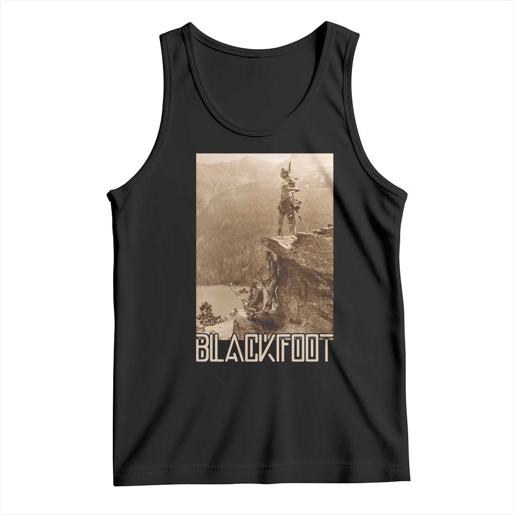 Blackfoot Native American Indians At Glacier National Park Tank Top TS14 Black Print Your Wear