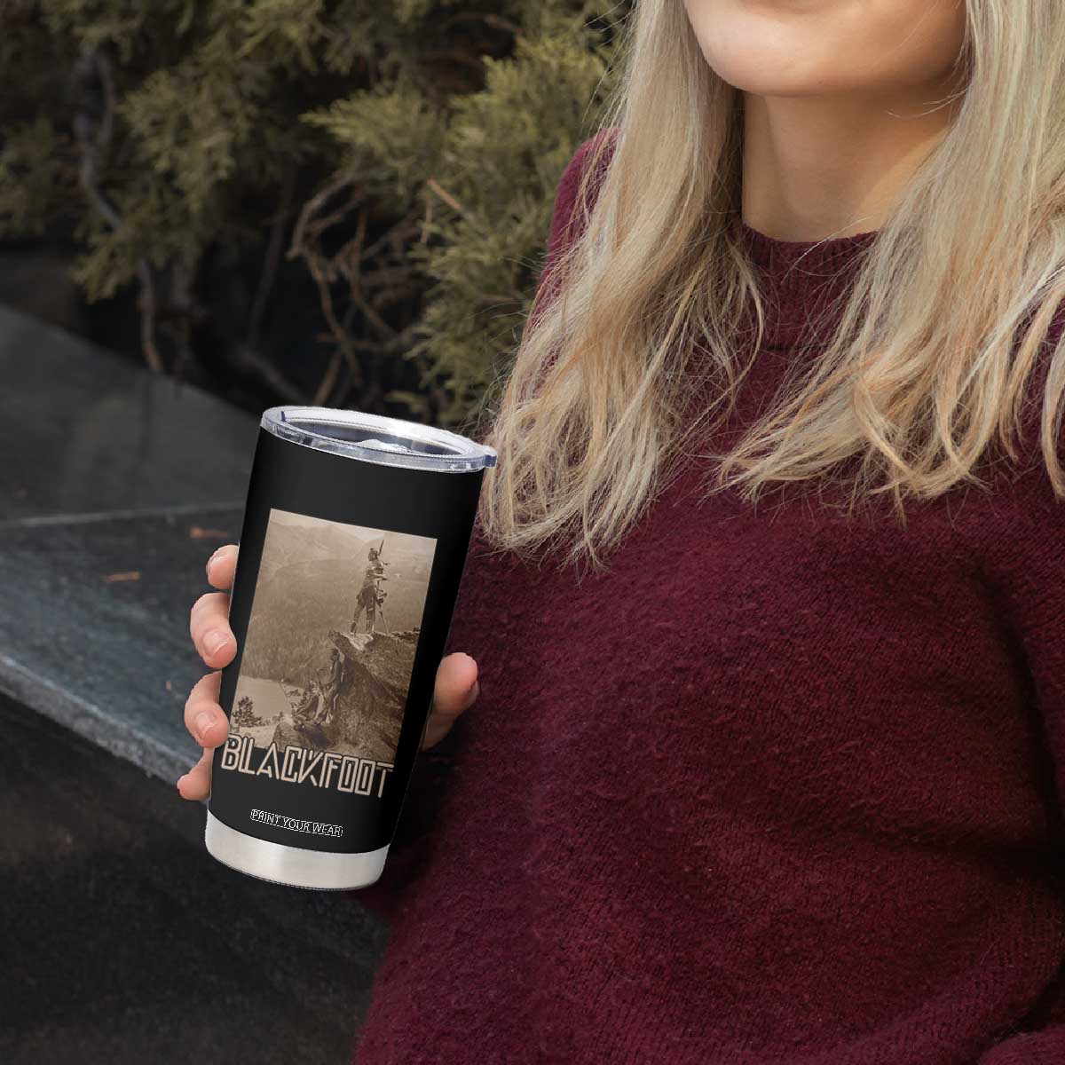 Blackfoot Native American Indians At Glacier National Park Tumbler Cup