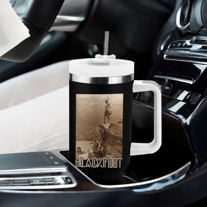 Blackfoot Native American Indians At Glacier National Park Tumbler With Handle