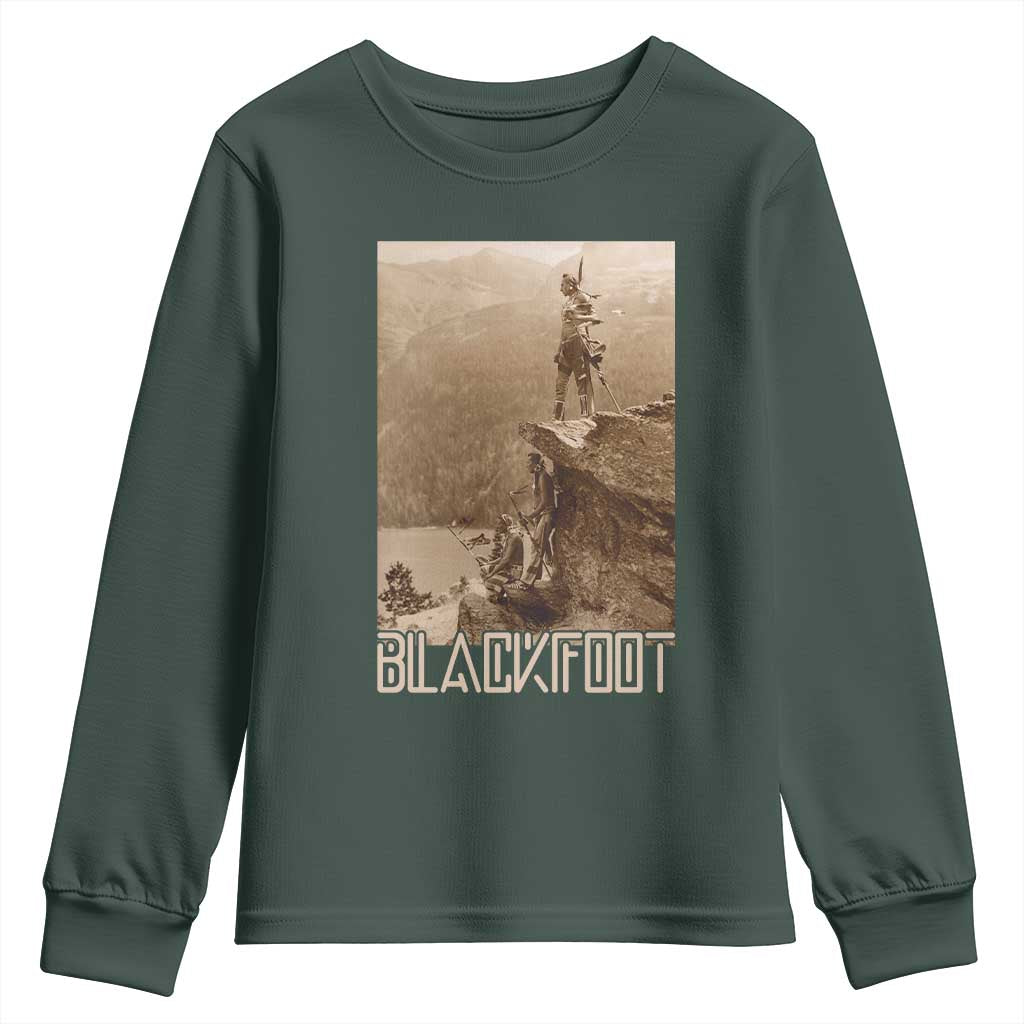 Blackfoot Native American Indians At Glacier National Park Youth Sweatshirt