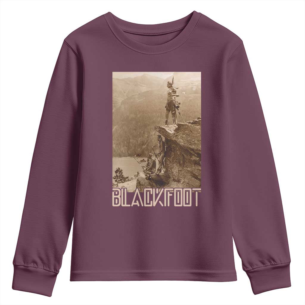 Blackfoot Native American Indians At Glacier National Park Youth Sweatshirt