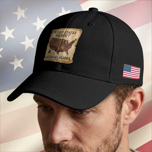 United States Without Illegal Aliens Baseball Cap Native Land Map