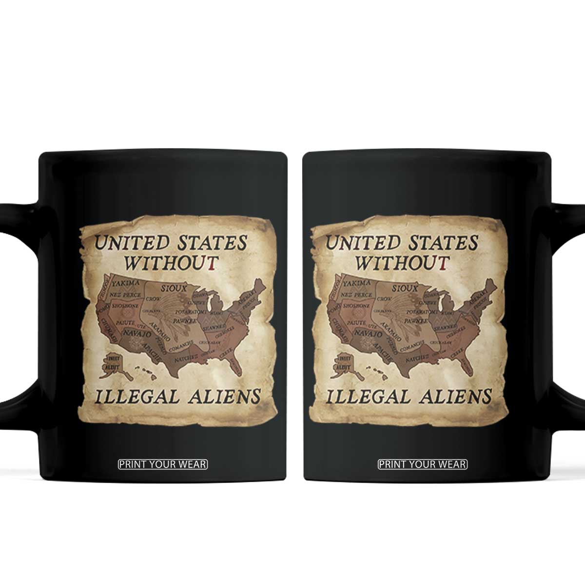 United States Without Illegal Aliens Coffee Mug Native Land Map