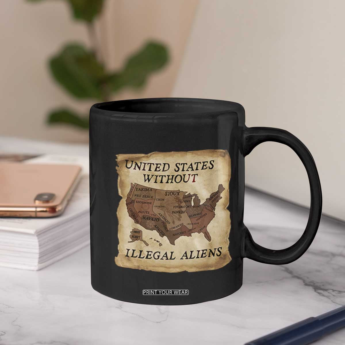 United States Without Illegal Aliens Coffee Mug Native Land Map