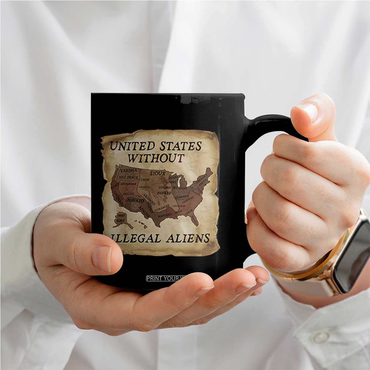 United States Without Illegal Aliens Coffee Mug Native Land Map