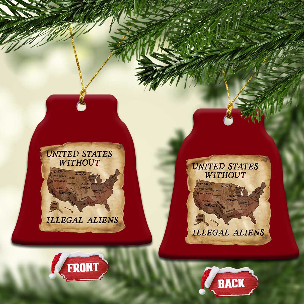 United States Without Illegal Aliens Ceramic Ornament Native Land Map