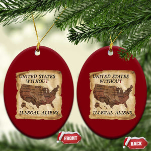 United States Without Illegal Aliens Ceramic Ornament Native Land Map