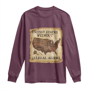 United States Without Illegal Aliens Long Sleeve Shirt Native Land Map