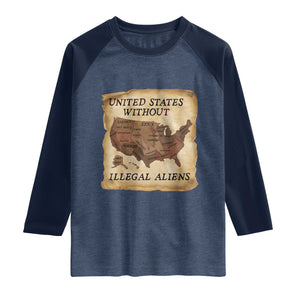 United States Without Illegal Aliens Raglan Shirt Native Land Map